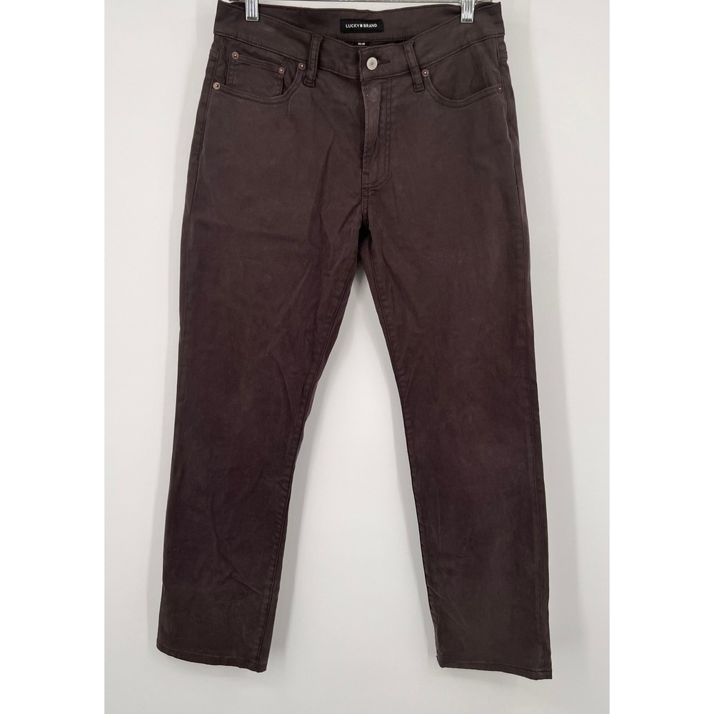 Lucky Brand 410 Athletic Slim Pants Mens 30x30 Dark Brown Espresso Twill
